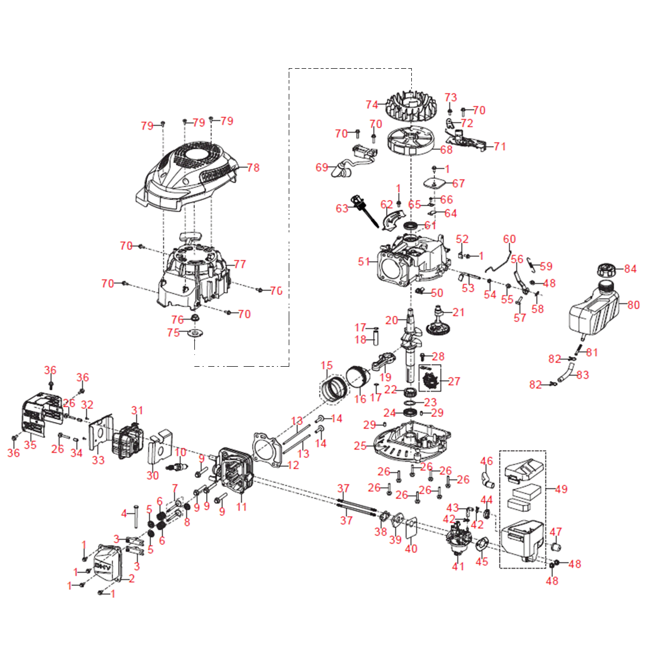 Cамоходная газонокосилка бензиновая GLM-510p