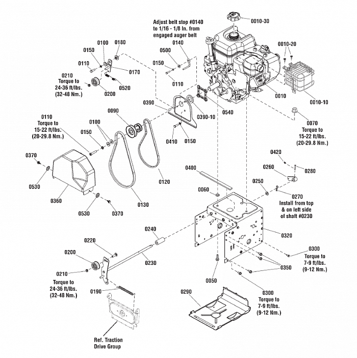 3 РЕМЕНЬ - ШКИВ - ДВИГАТЕЛЬ | СНЕГОУБОРЩИК CHAMPION ST661BS