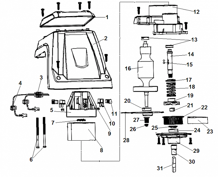 1 ЭЛЕКТРОДВИГАТЕЛЬ КУЛЬТИВАТОР CHAMPION EC1400