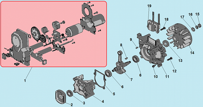 4 СТАРТЕР - МАГНЕТО - СВЕЧА - КОЛЕНВАЛ - САЛЬНИК КУЛЬТИВАТОР CHAMPION GC243E
