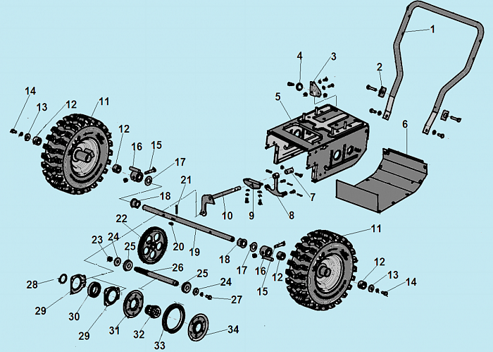 3 КОЛЕСА - ШЕСТЕРНИ МАШИНА ПОДМЕТАЛЬНАЯ CHAMPION GS5562