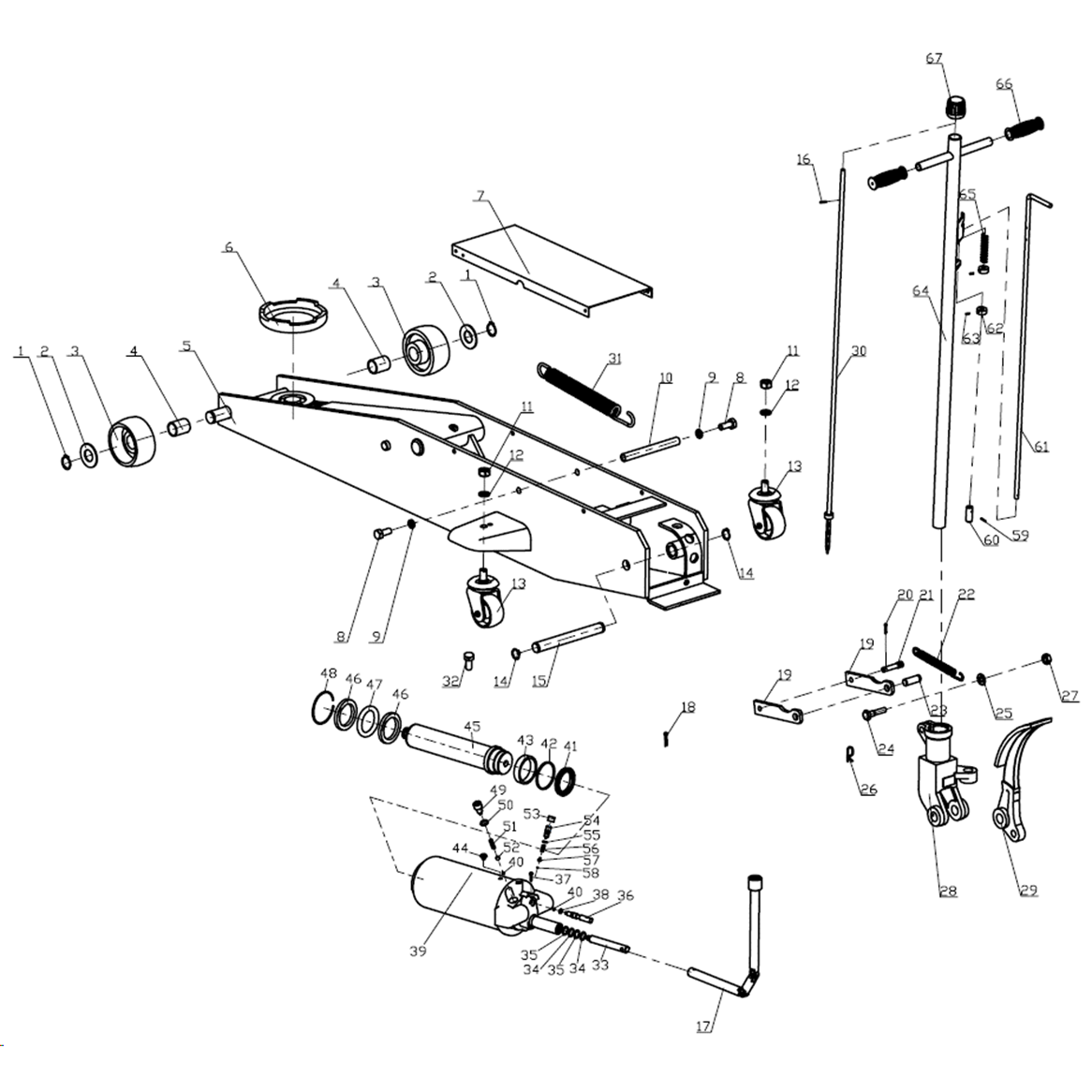 Домкраты подкатные гидравлические, модель Т-77 43055-3