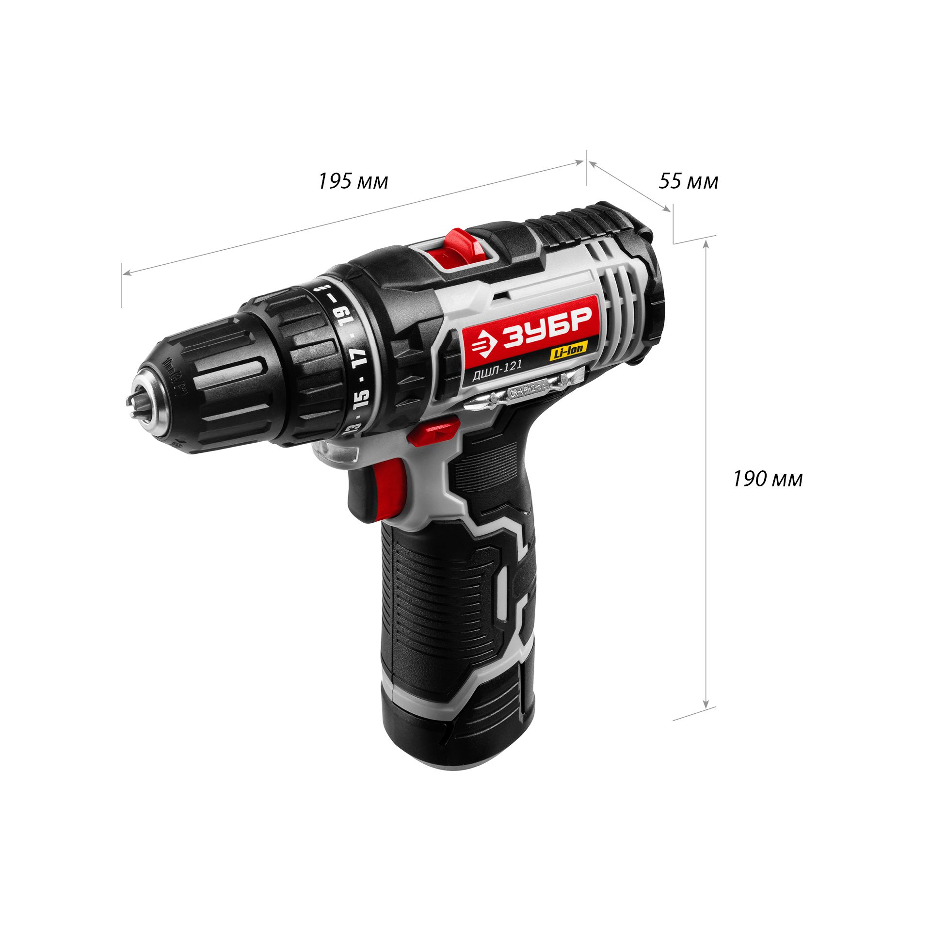 Дрель-шуруповерт, 1 АКБ (1.3 Ач), в коробке ДШЛ-121