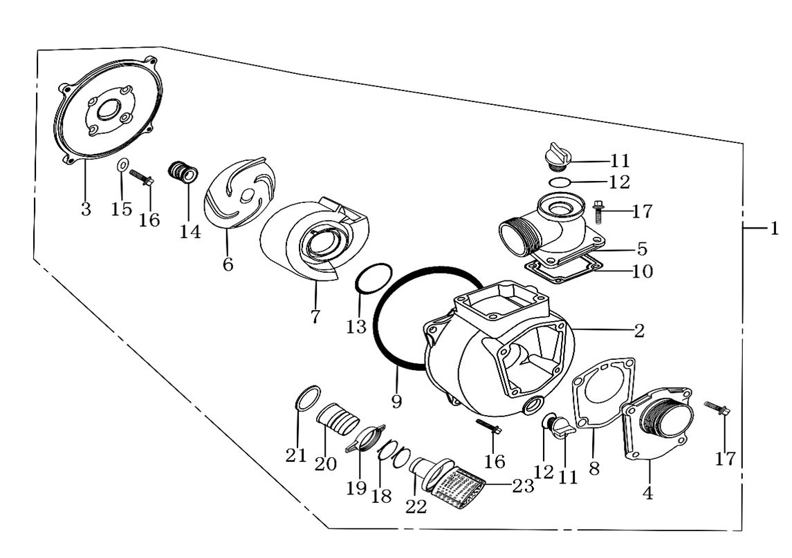 ЗАПЧАСТИ ДЛЯ МОТОПОМПЫ БЕНЗИНОВОЙ ELITECH МБ 600 Д 50 (НАСОС)