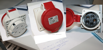 Розетка 380В, 16А, красная. 271890009-0001. БЭС 8000ЕТ, ЕТМ