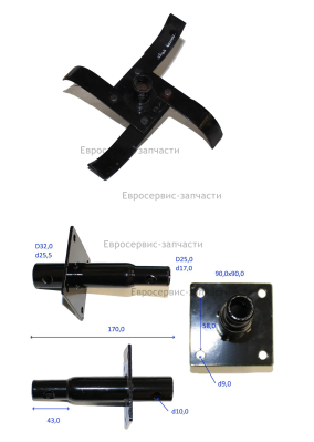 Шнек средний в сборе (левый)